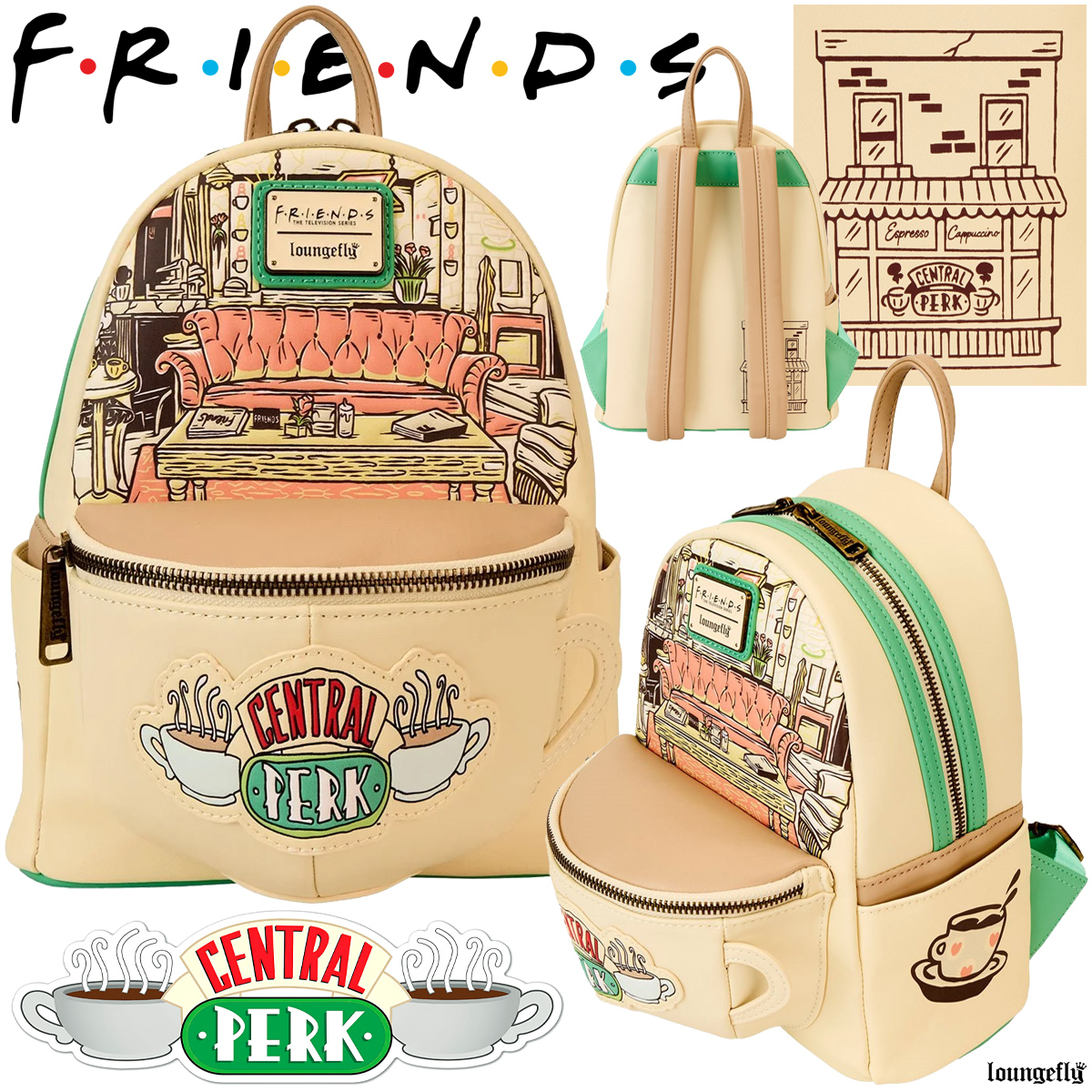 Mini-Mochila Friends Central Perk com Cheiro de Café