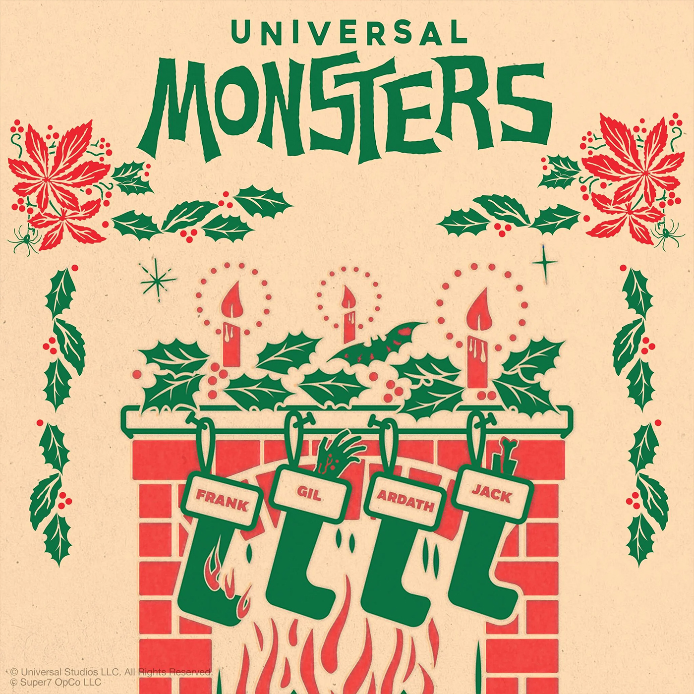 Monstros do Universal Studios ReAction em Cores de Natal