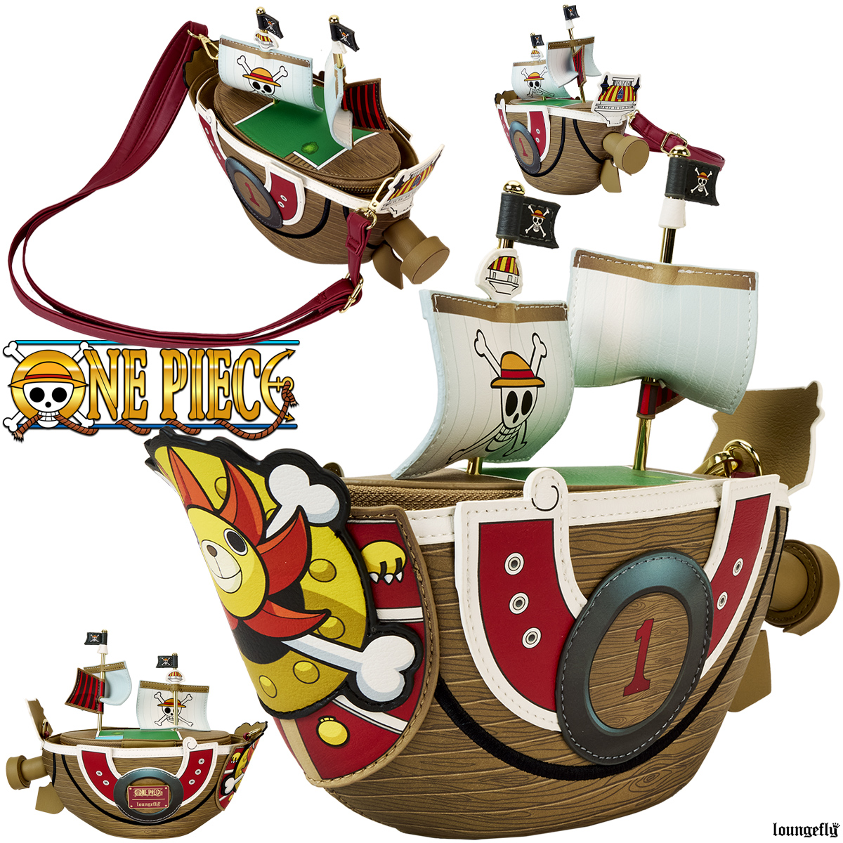 Bolsa Tiracolo do Navio Pirata Thousand Sunny de One Piece