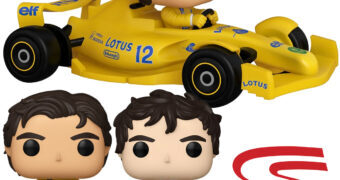 Bonecos Pop! Ayrton Senna McLaren e Lotus 99T Amarela Pop! Rides