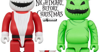 Bonecos Be@rbricks The Nightmare Before Christmas: Jack Papai Noel e Bicho-Papão Verde