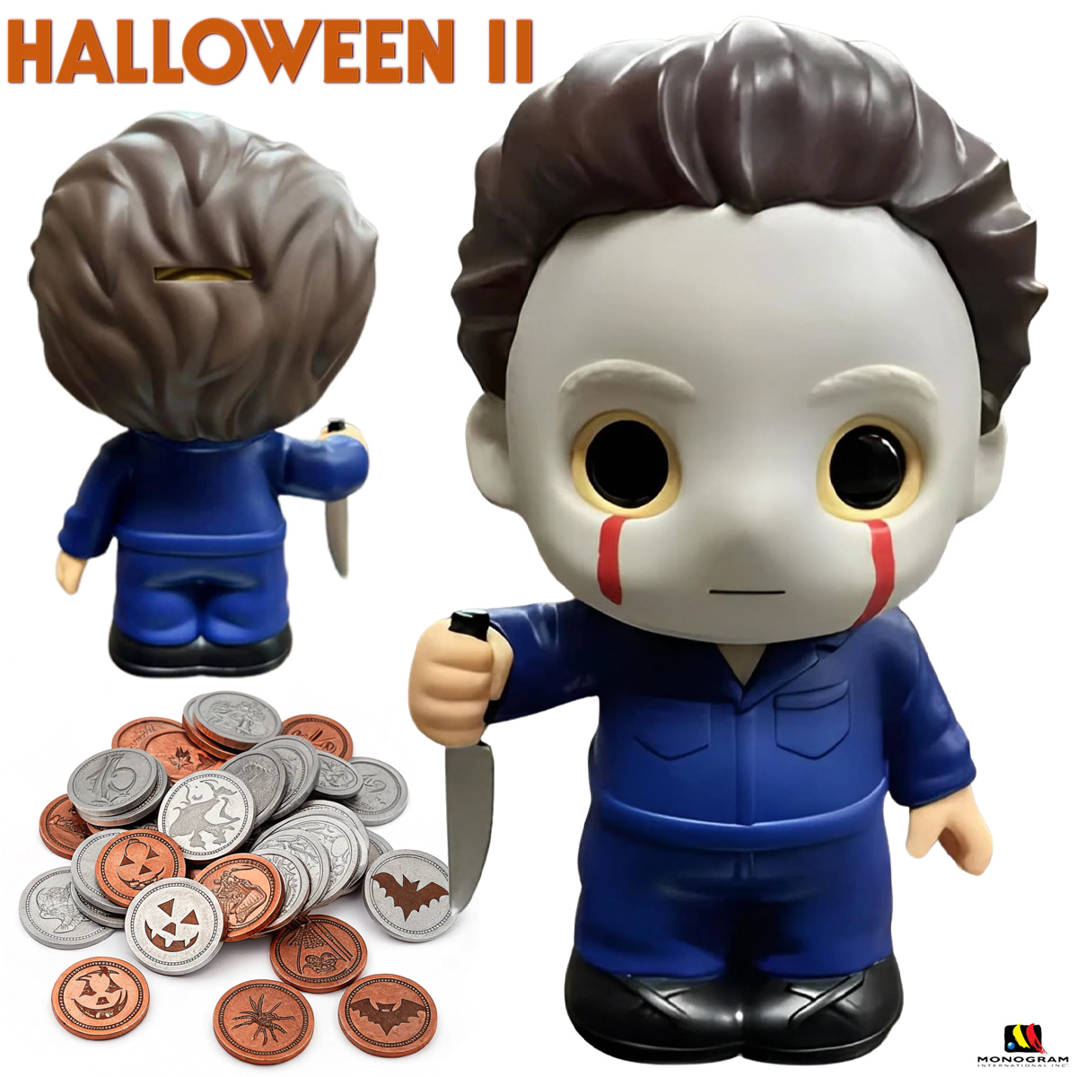 Cofre Michael Myers PVC Figural Bank Chorando Sangue em Halloween 2 (Chibi)