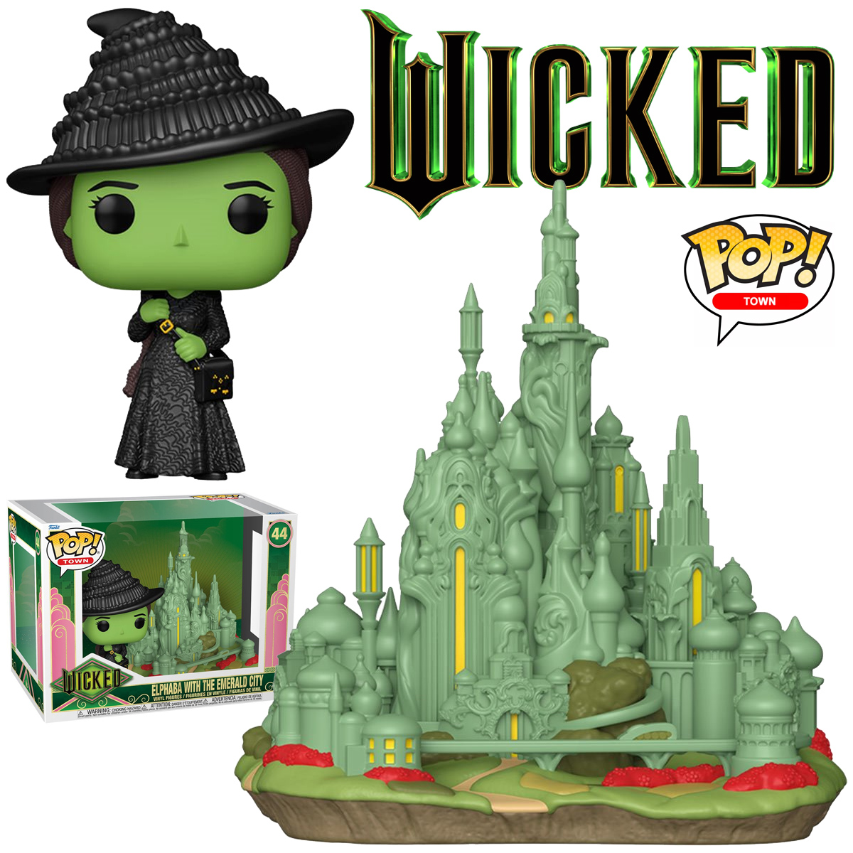 Wicked Pop! Town com Elphaba Thropp e a Cidade das Esmeraldas (Mágico de Oz)