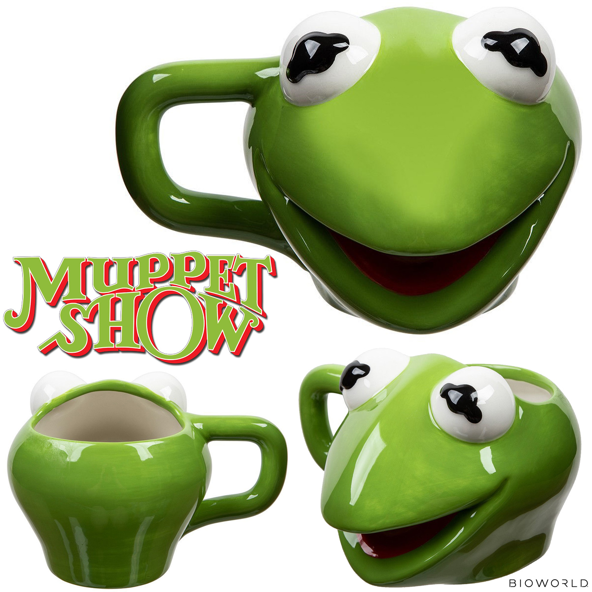 Caneca Esculpida Caco, o Sapo (Kermit) de Os Muppets