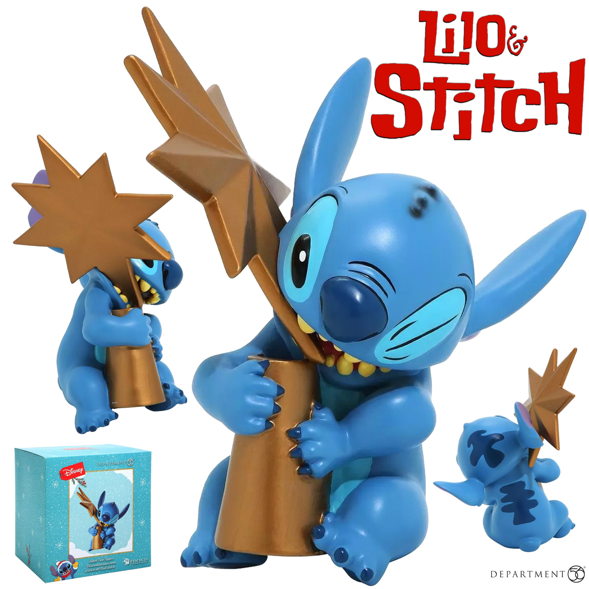 Estrela da Árvore de Natal Sendo Devorada pelo Stitch (Disney Tree Topper)