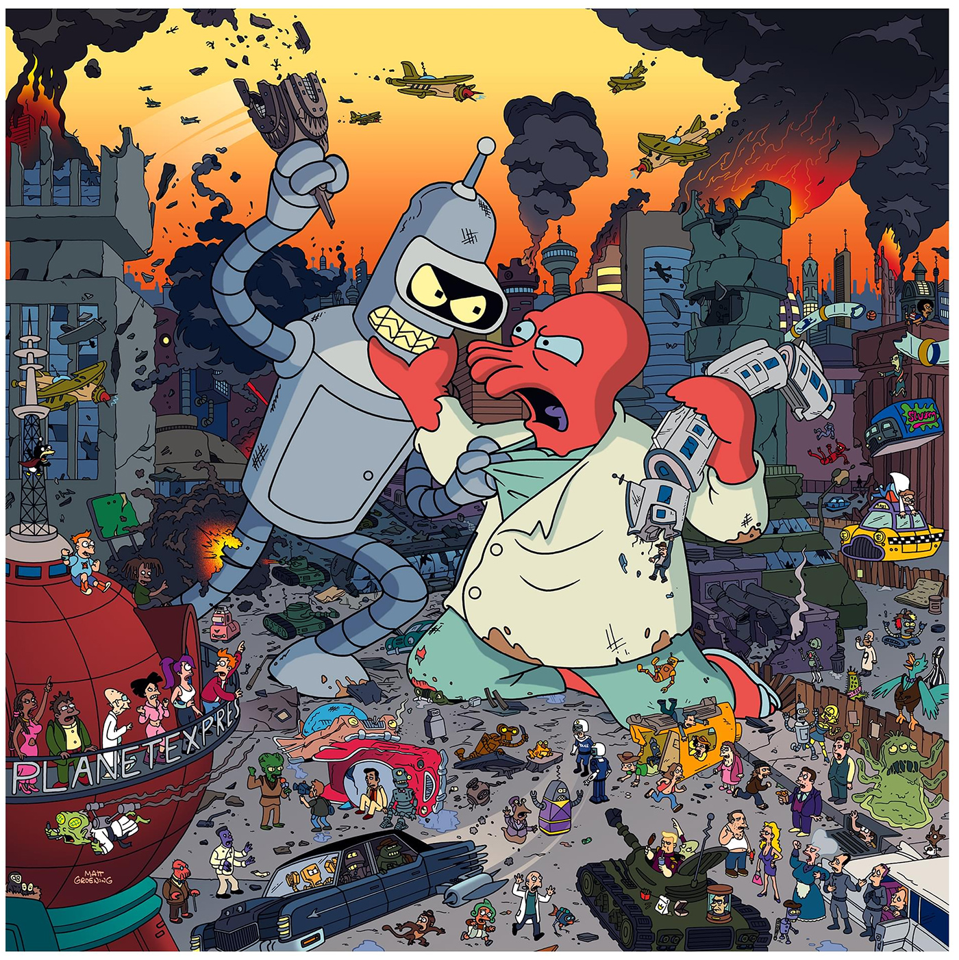 Quebra-Cabeça Futurama: Bender vs. Zoidberg com 1.000 peças