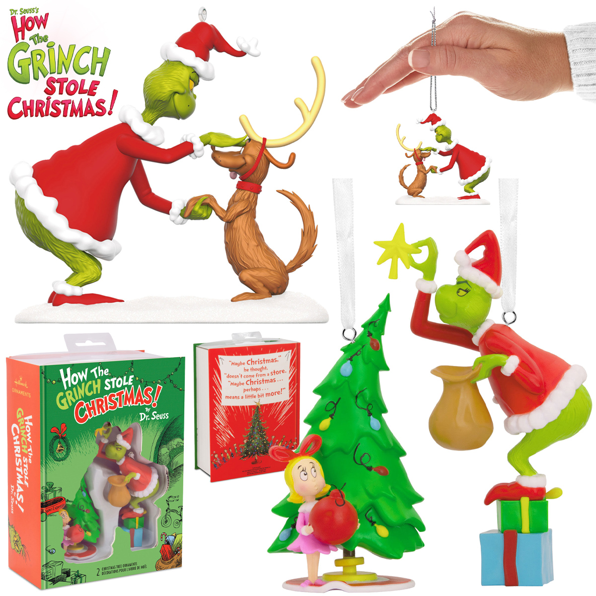 Enfeites Natalinos do Livro Como o Grinch roubou o Natal de Dr. Seuss