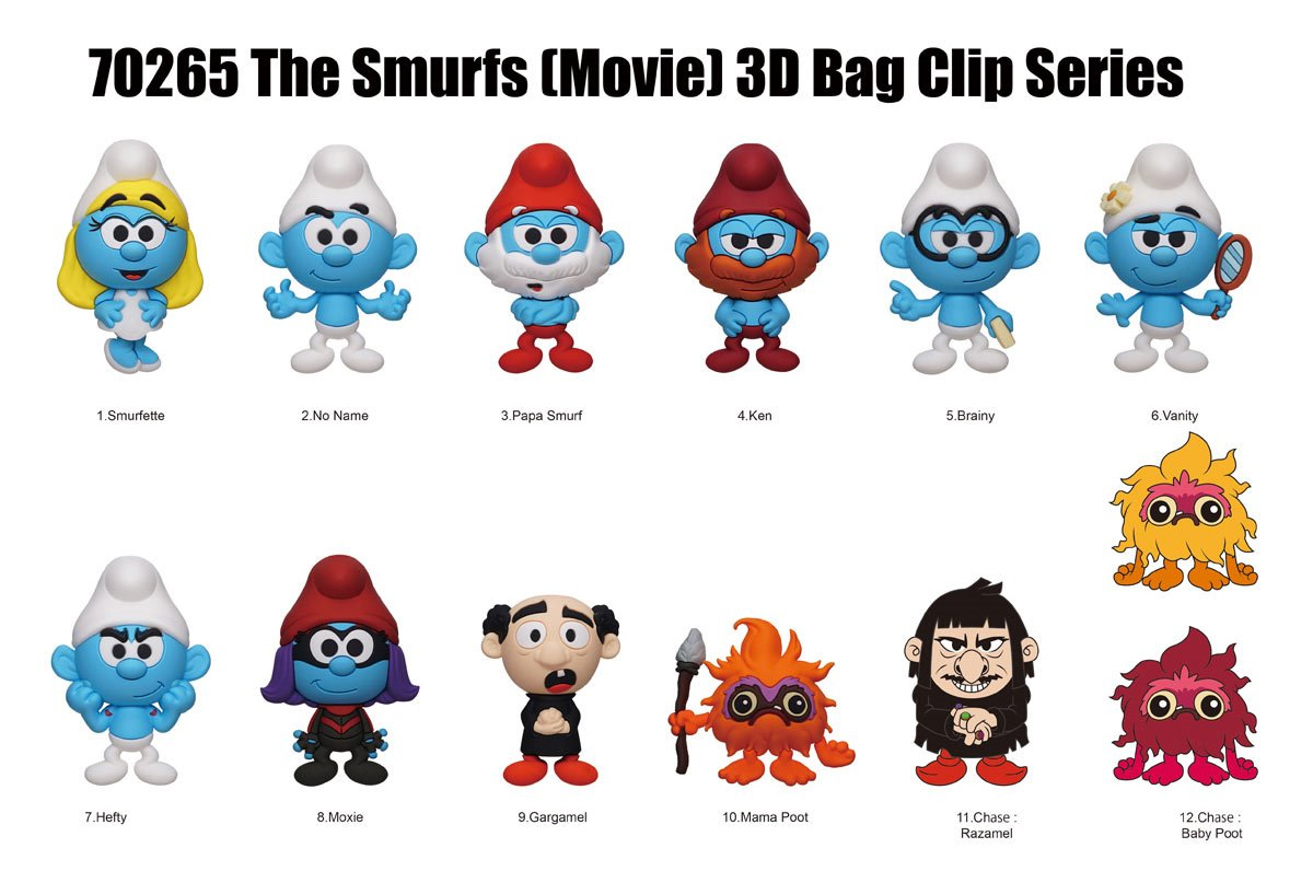 Chaveiros “The Smurfs Movie” 3D Figural Bag Clips (Blind-Bag)