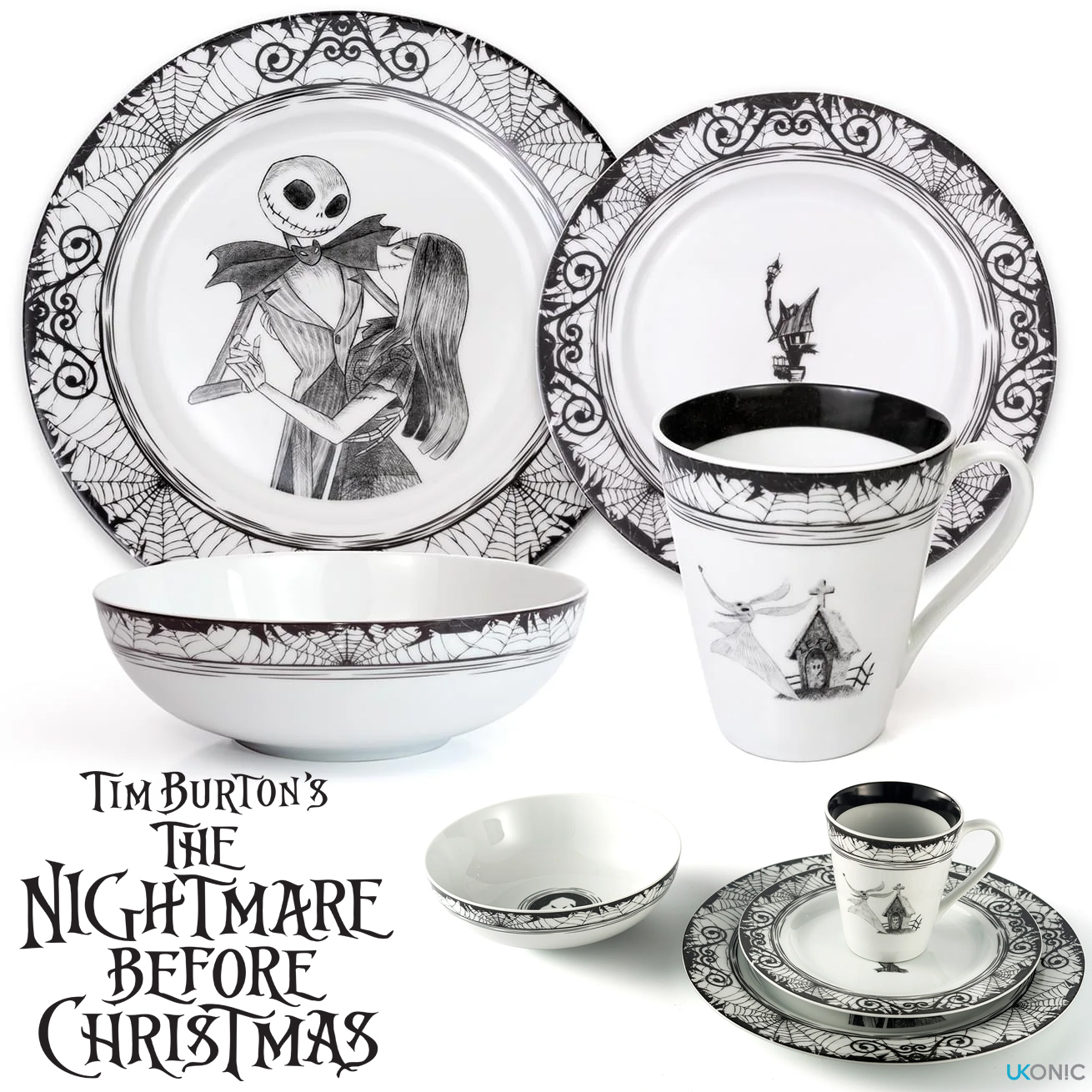 Conjunto de Jantar The Nightmare Before Christmas Completo com 16 Peças