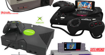 Enfeites de Natal Consoles de Videogames Clássicos: NES, Super Nintendo, Mega Drive e Xbox Original (Hallmark)