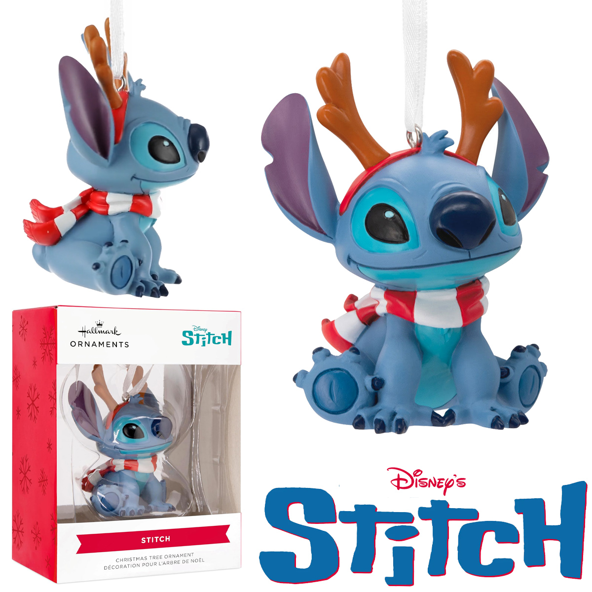 Enfeite de Natal Stitch, a Experiência Genética nº 626, como Rena Natalina