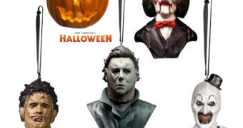 Enfeites de Natal Ícones do Terror: Michael Myers, Leatherface, Fantoche Billy e Art the Clown