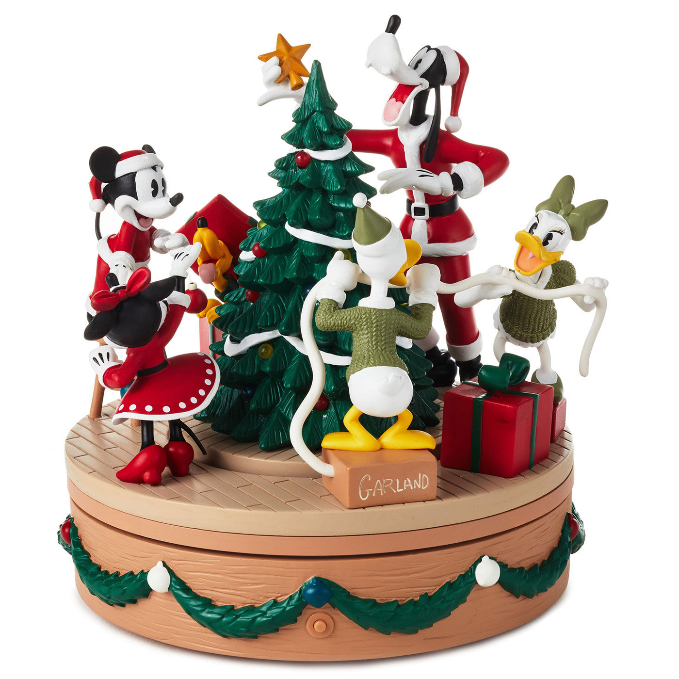 Caixa de Música Mickey e Amigos Decorando a Árvore de Natal