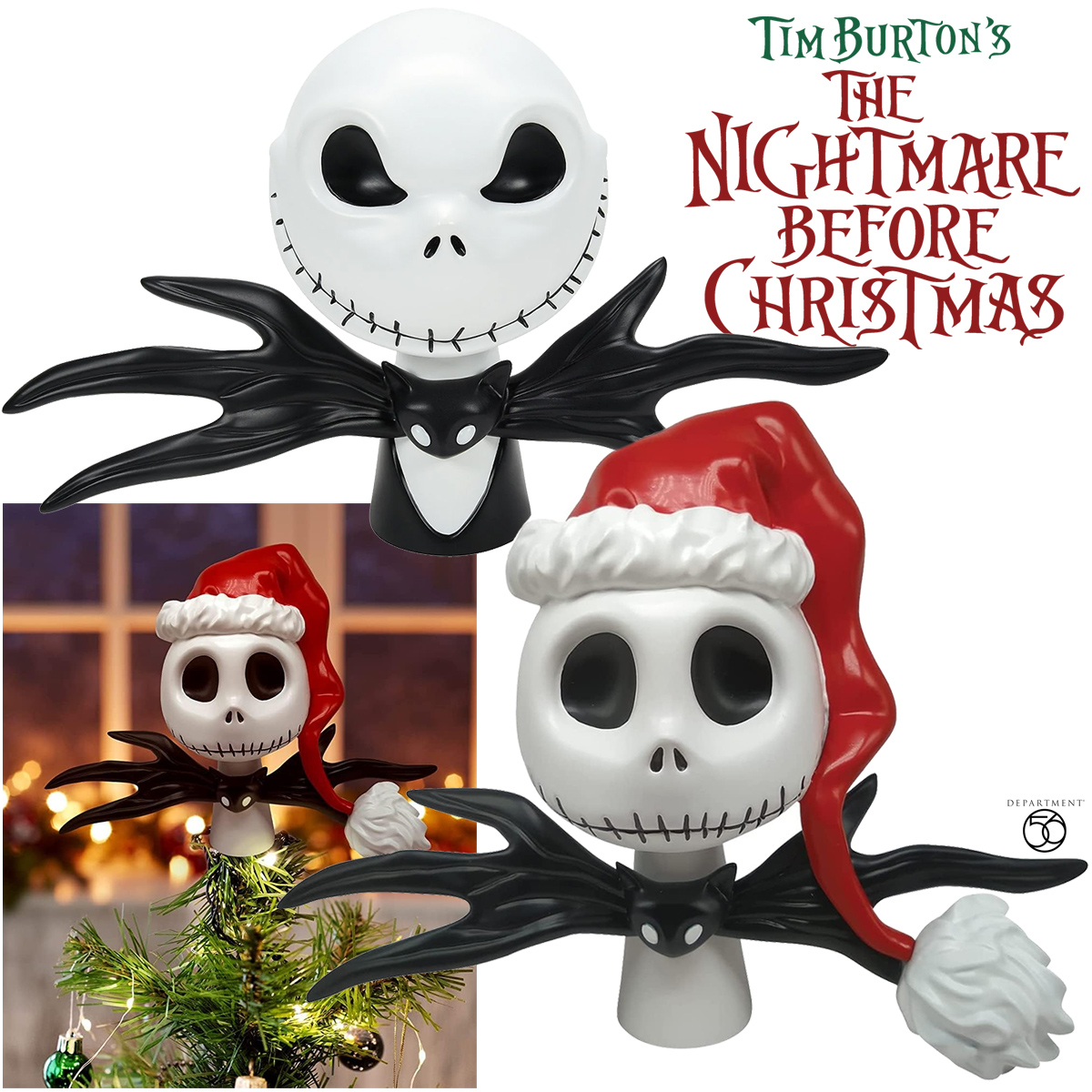 Ponteiras Jack Skellington para Árvore de Natal (The Nightmare Before Christmas)