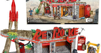 Kit de Blocos de Montar Fallout “Red Rocket Truck Stop” MEGA com mais de 800 peças (Mattel)