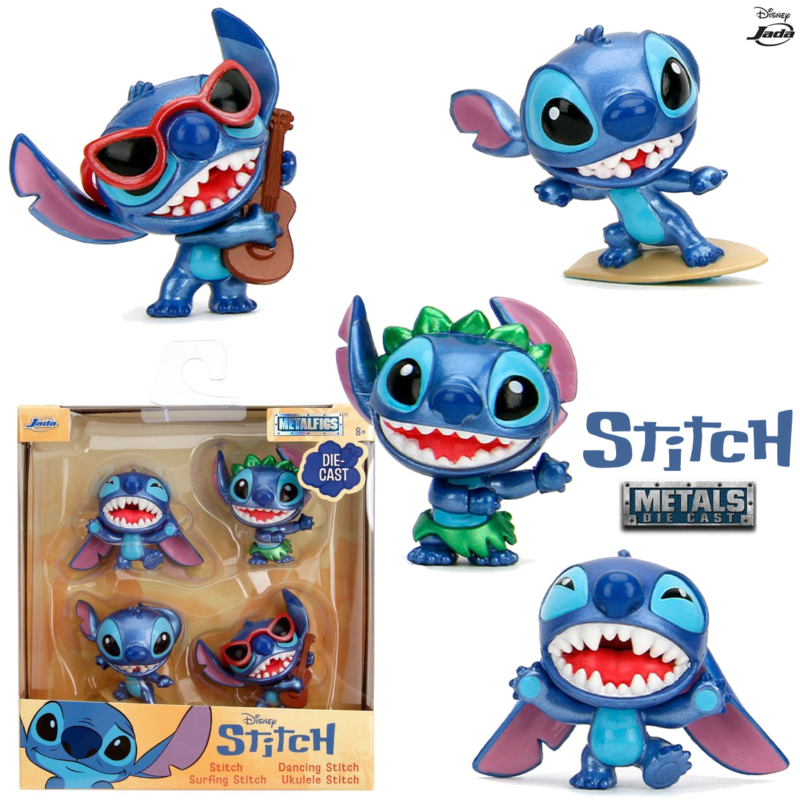 Mini-Figuras MetalFigs Stitch de Metal Fundido (Disney)