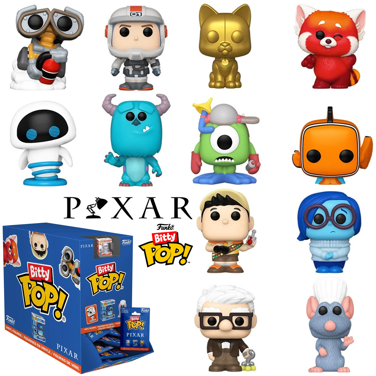 Micro-Figuras Funko Bitty Pop! dos Filmes da Pixar