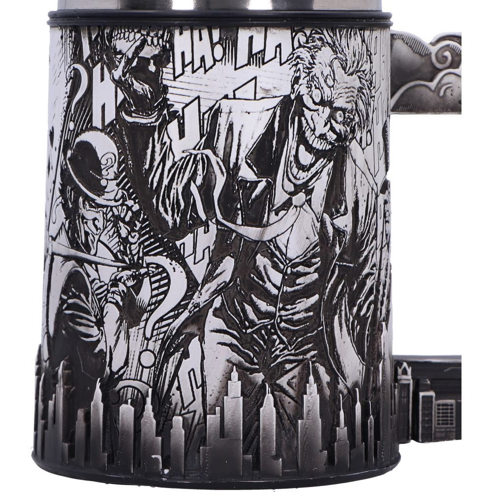 Caneca Tankard Batman Super-Vilões dos Quadrinhos em Preto-e-Branco