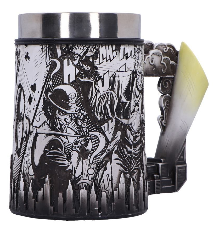 Caneca Tankard Batman Super-Vilões dos Quadrinhos em Preto-e-Branco