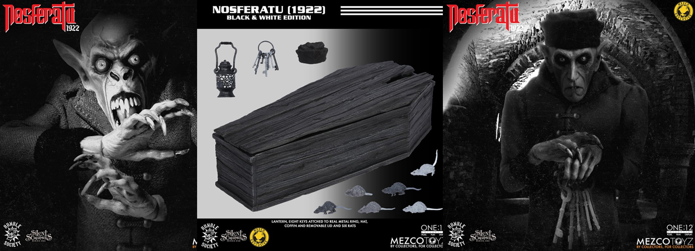 Action Figure Nosferatu (1922) One:12 Collective em Preto-e-Branco