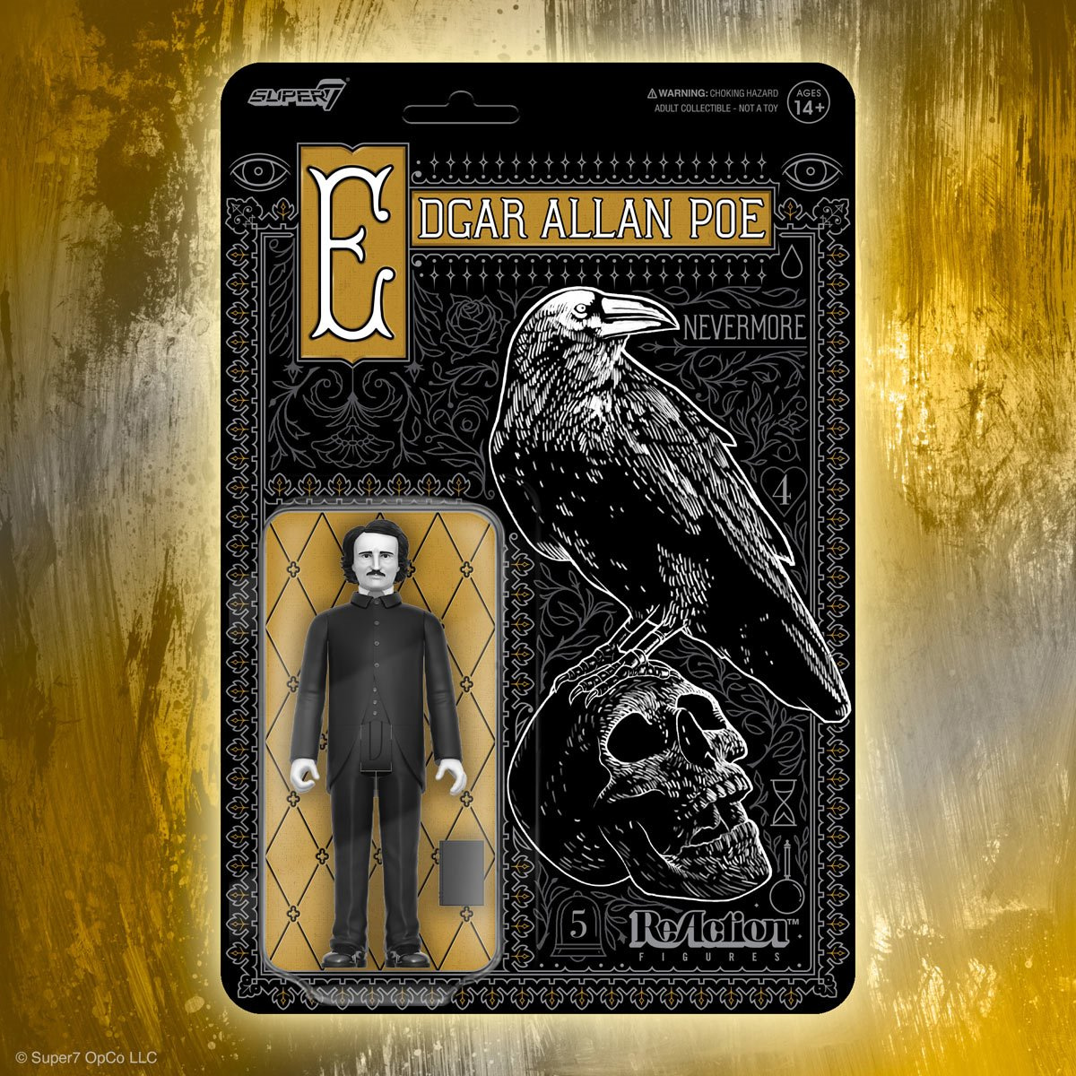 Action Figure Edgar Allen Poe ReAction em Preto e Branco