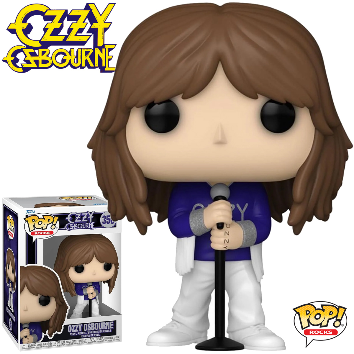 Boneco Pop! Rocks Ozzy Osbourne com Traje de Franjas Brancas