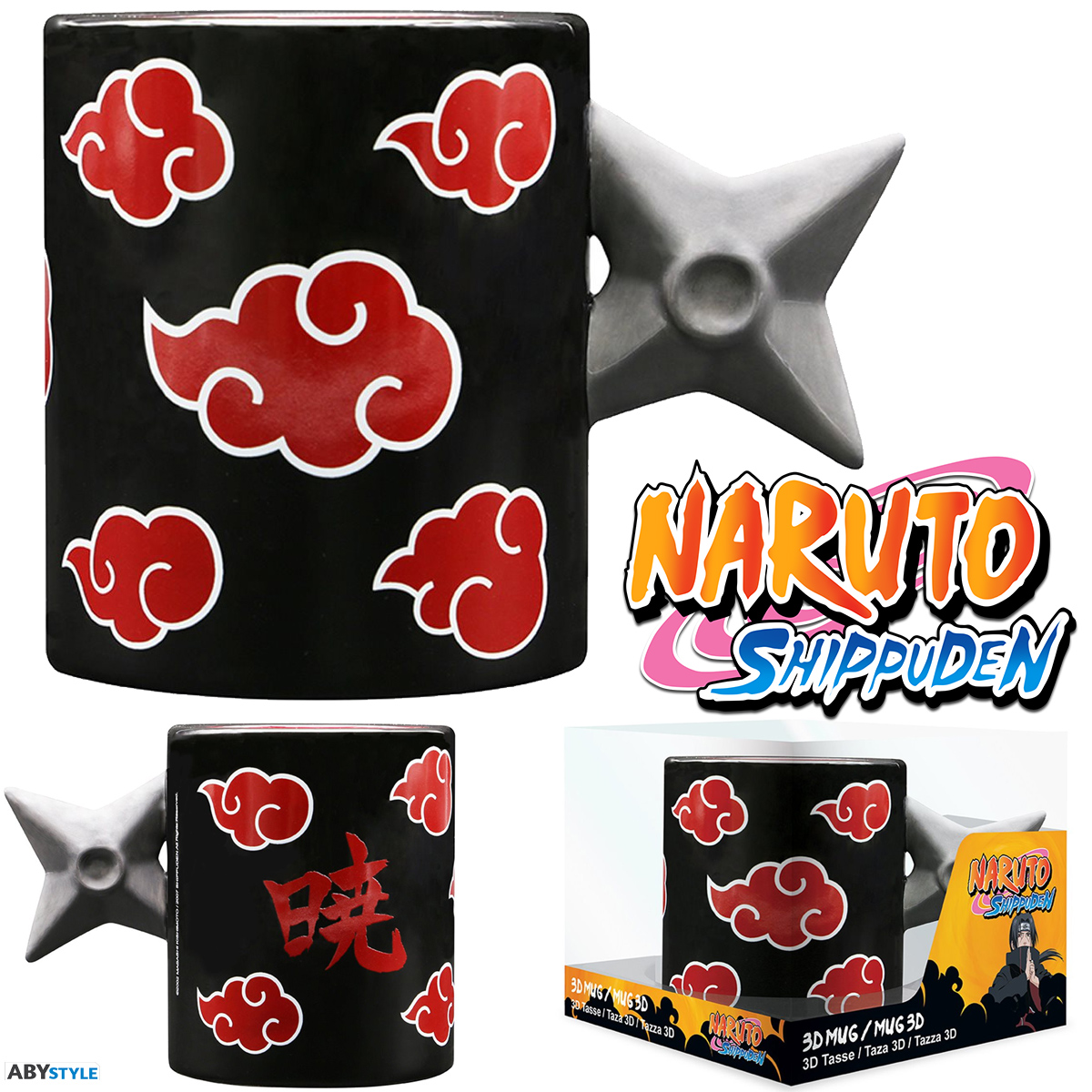 Caneca Esculpida Naruto Shippuden com Alça Estrela Ninja Shuriken 3D