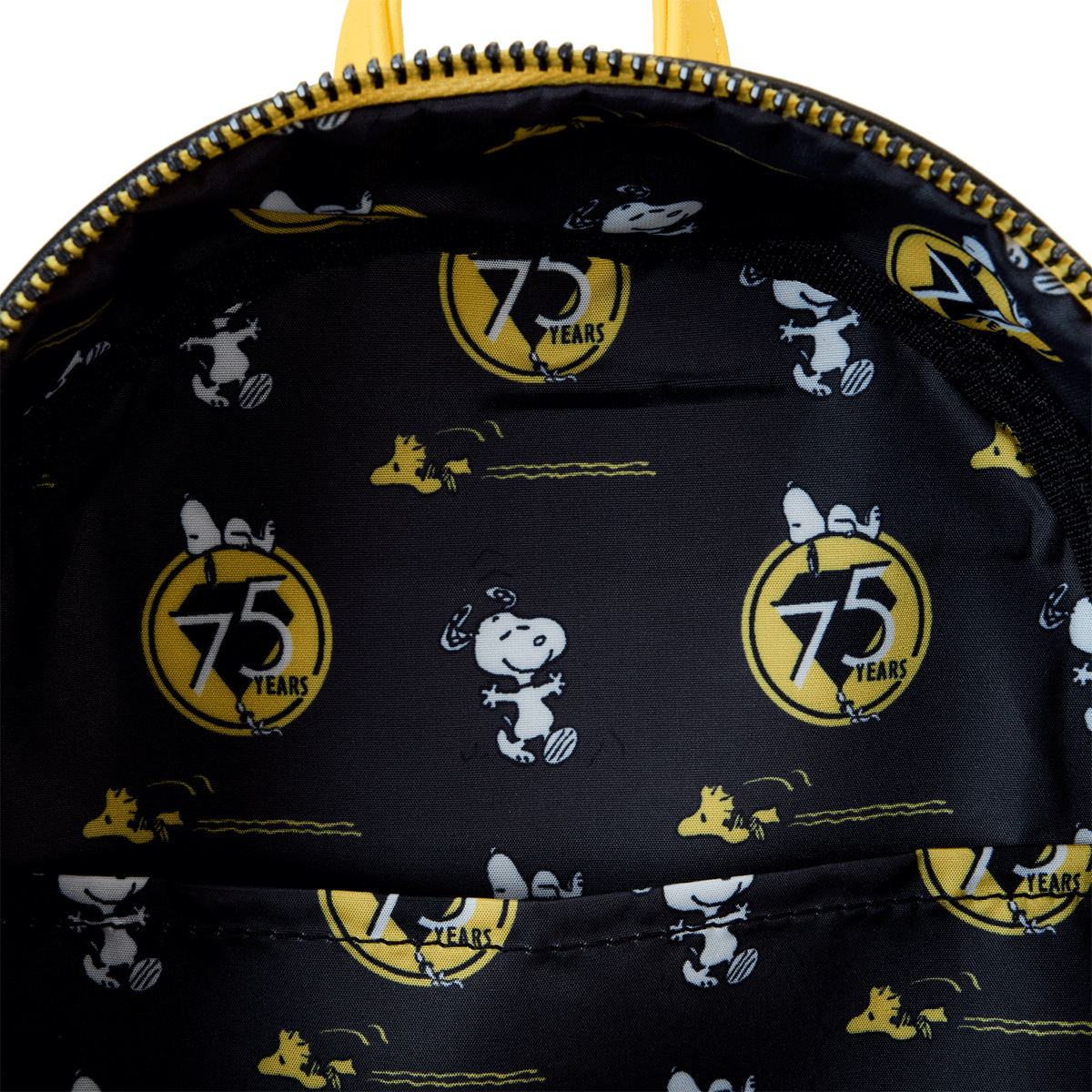 Mini-Mochila Snoopy de Lantejoulas Brancas - Peanuts 75 Anos