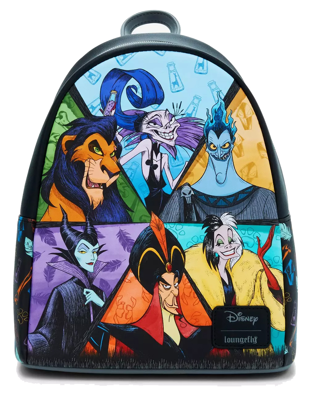 Mini-Mochila “Disney Villains” com Malévola, Cruella, Jafar, Yzma, Hades e Scar