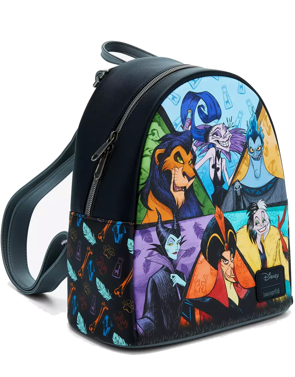 Mini-Mochila “Disney Villains” com Malévola, Cruella, Jafar, Yzma, Hades e Scar