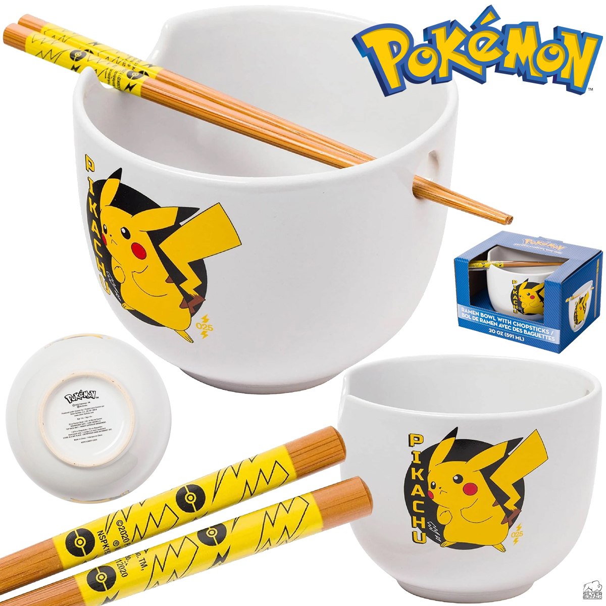 Tigela Ramen Pikachu Pokémon com Hashis