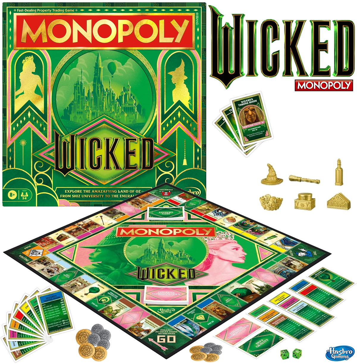 Jogo Monopoly do Filme Wicked na Terra de Oz