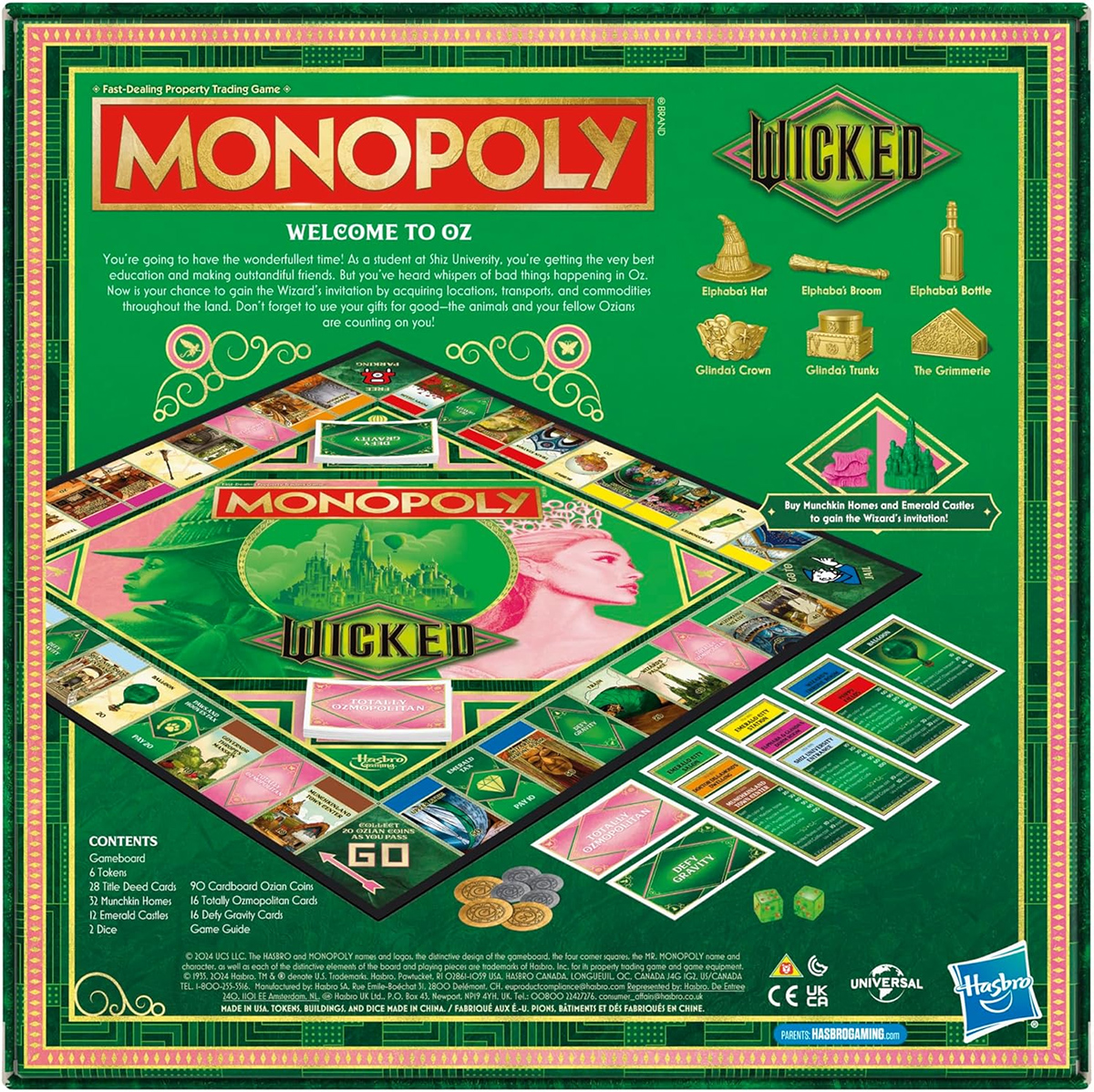 Jogo Monopoly do Filme Wicked na Terra de Oz