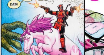 Cobertor de Lance Deadpool em Unicórnio Rosa “Best Fleece Ever”