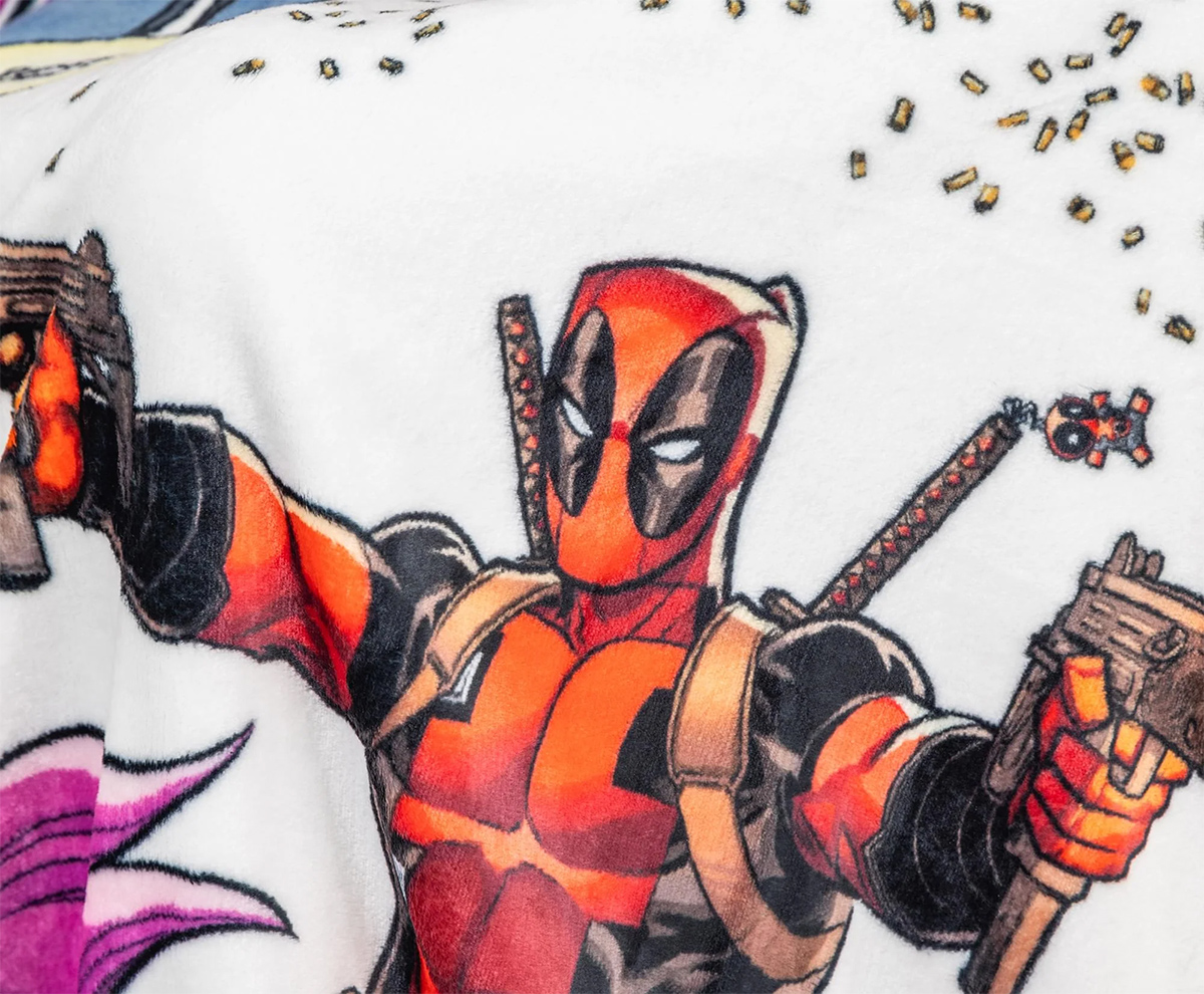 Cobertor de Lance Deadpool em Unicórnio Rosa 