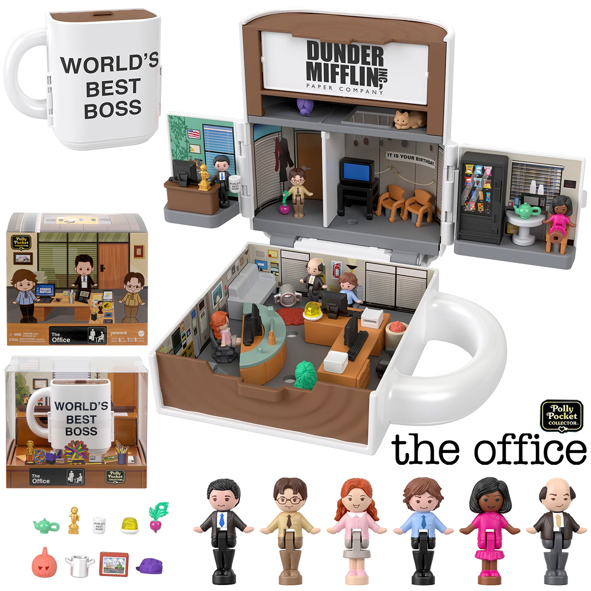 Playset Polly Pocket Collector Compact da Série The Office