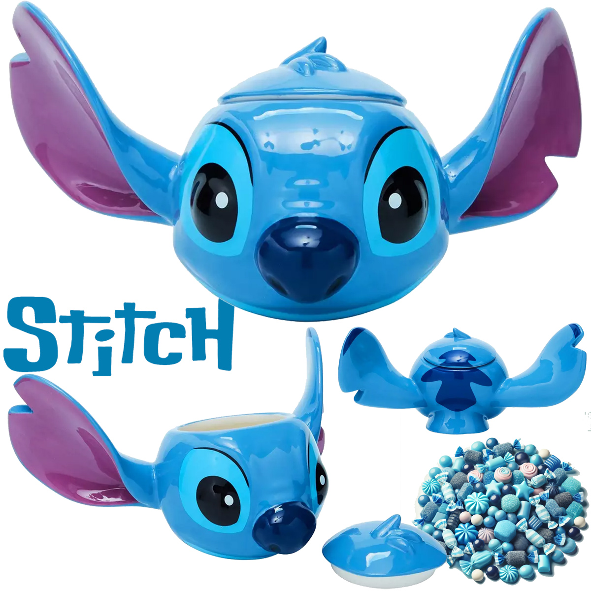 Porta Balas Stitch com Orelhas Gigantes