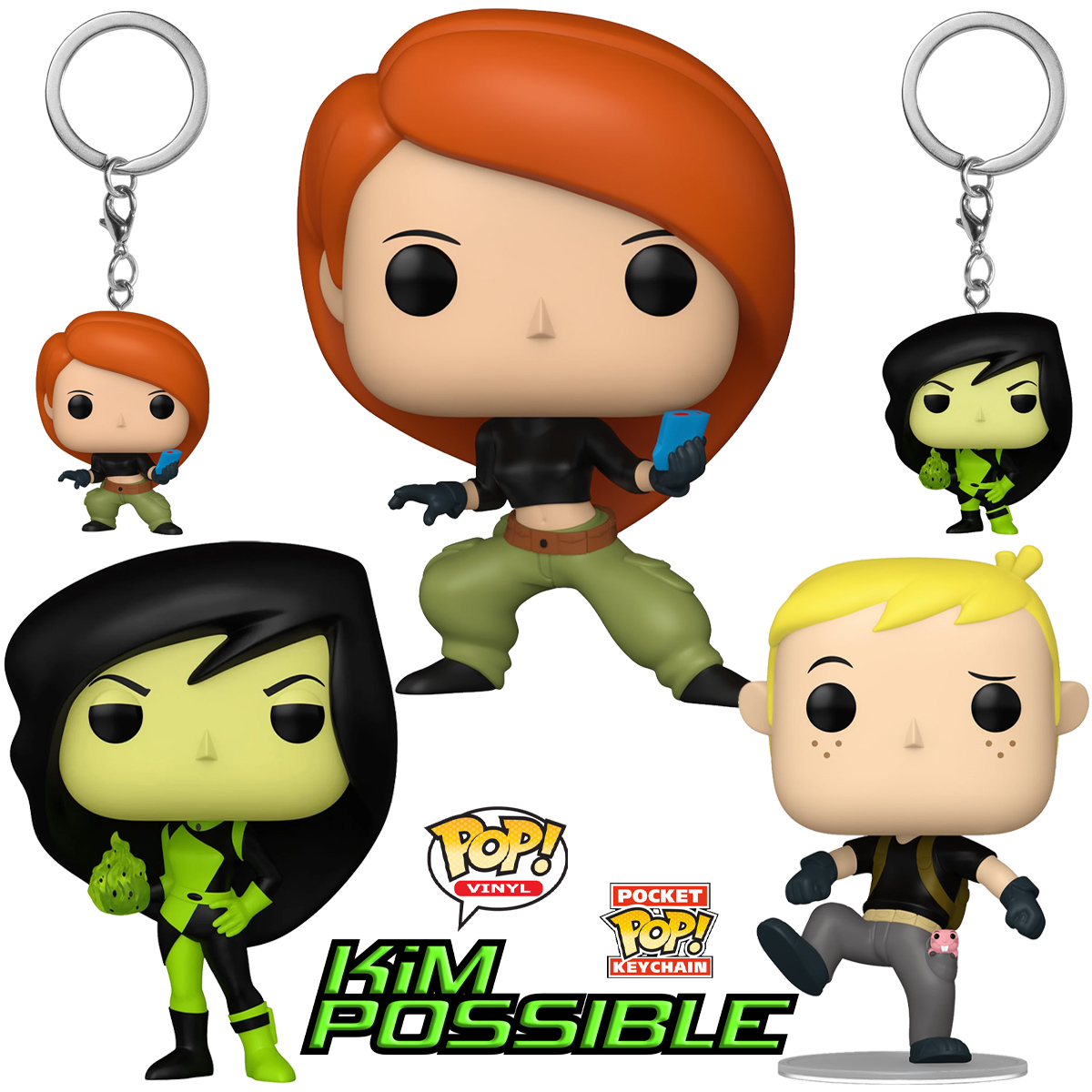 Kim Possible Bonecas Pop! e Chaveiros Pocket Pop!