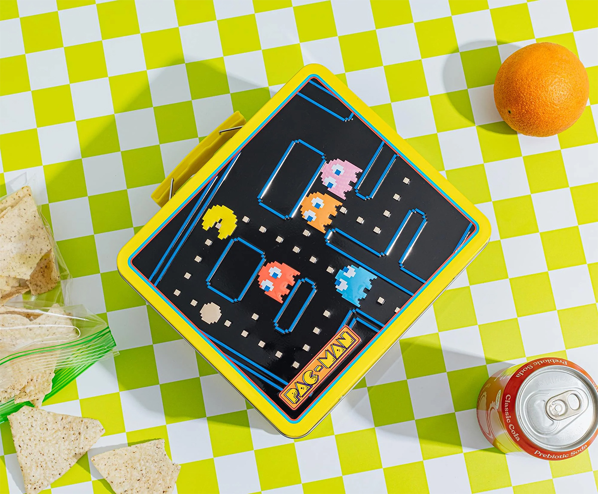 Lancheira de Lata Pac-Man com os Fantasminhas Blinky, Pinky, Inky e Clyde