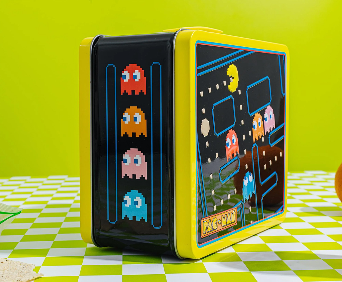 Lancheira de Lata Pac-Man com os Fantasminhas Blinky, Pinky, Inky e Clyde