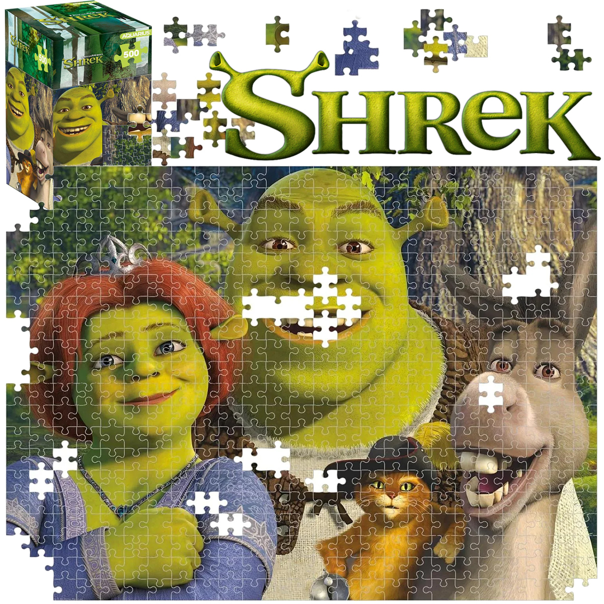 Quebra-Cabeça Família Shrek com 500 peças