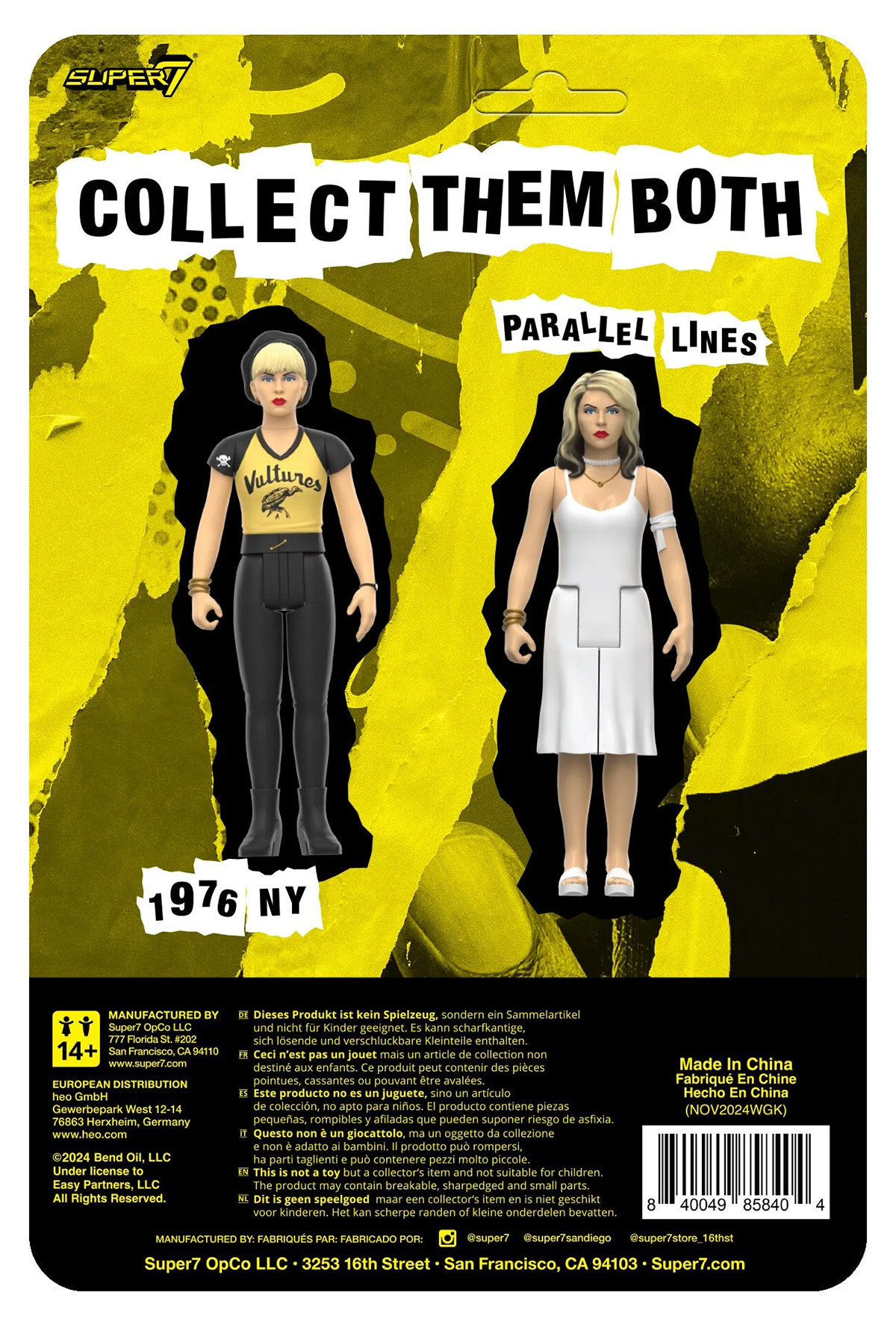 Action Figure Debbie Harry ReAction com Camiseta “Vultures” Amarela (Blondie)