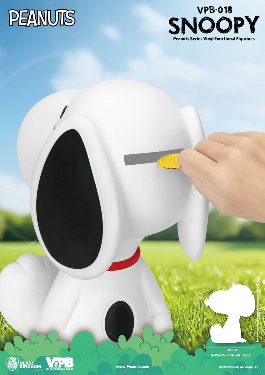 Cofre de Moedas Snoopy Piggy Bank com Cabeça Móvel da Beast Kingdom (Peanuts)