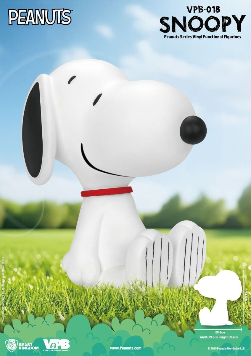 Cofre de Moedas Snoopy Piggy Bank com Cabeça Móvel da Beast Kingdom (Peanuts)