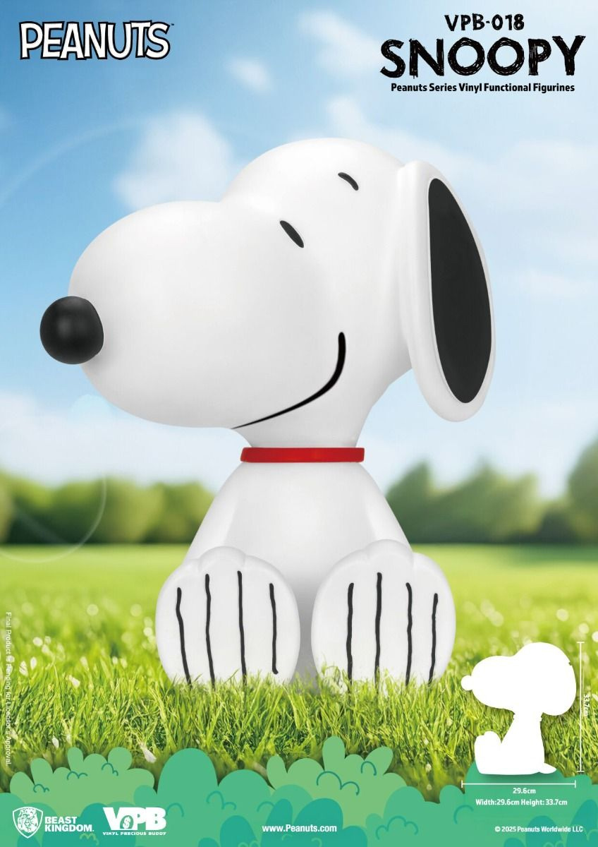 Cofre de Moedas Snoopy Piggy Bank com Cabeça Móvel da Beast Kingdom (Peanuts)