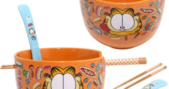 Tigela Ramen Garfield “Junk Food” com Hashis e Colher
