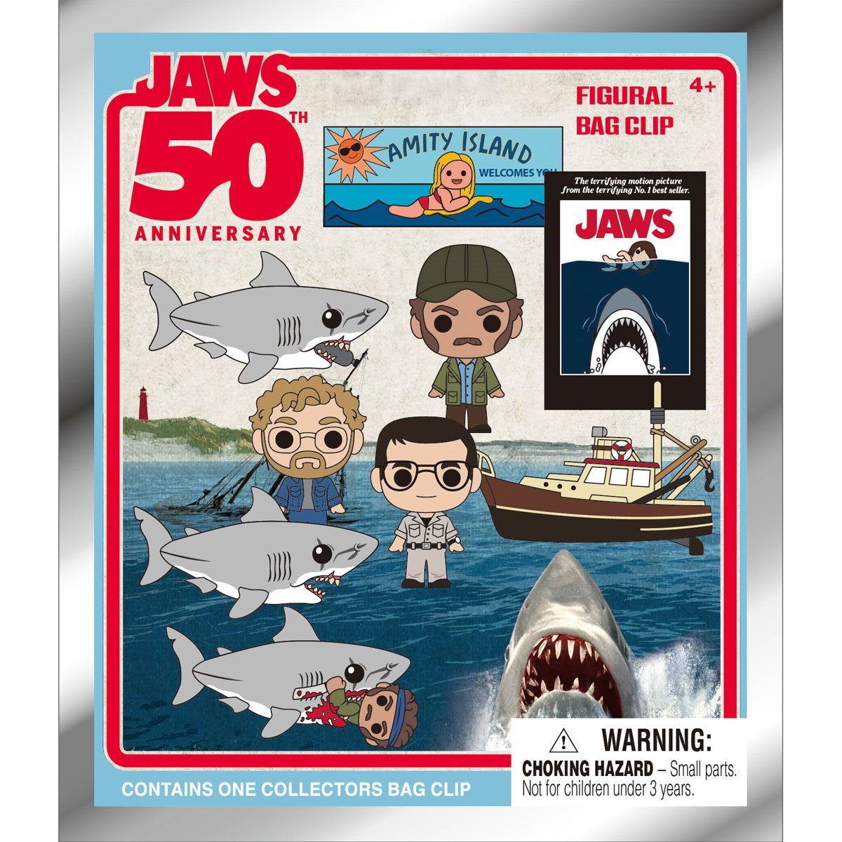 Chaveiros Tubarão (Jaws) 50 Anos 3D Figural Bag Clip (Blind-Bag)