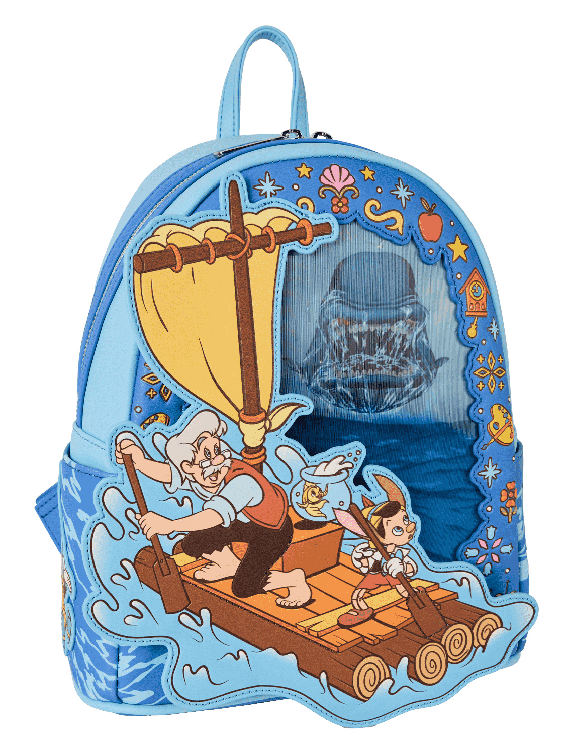 Mini-Mochila Lenticular Pinóquio e Gepeto Atacados pela Baleia Monstro (Disney)