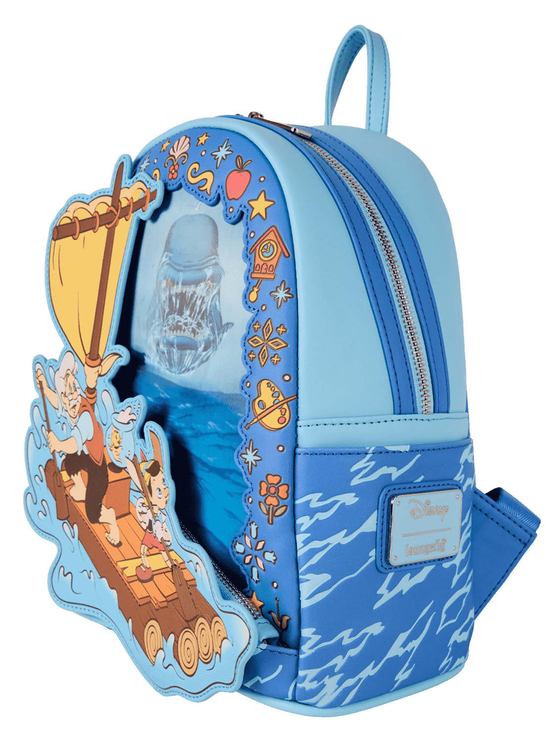 Mini-Mochila Lenticular Pinóquio e Gepeto Atacados pela Baleia Monstro (Disney)