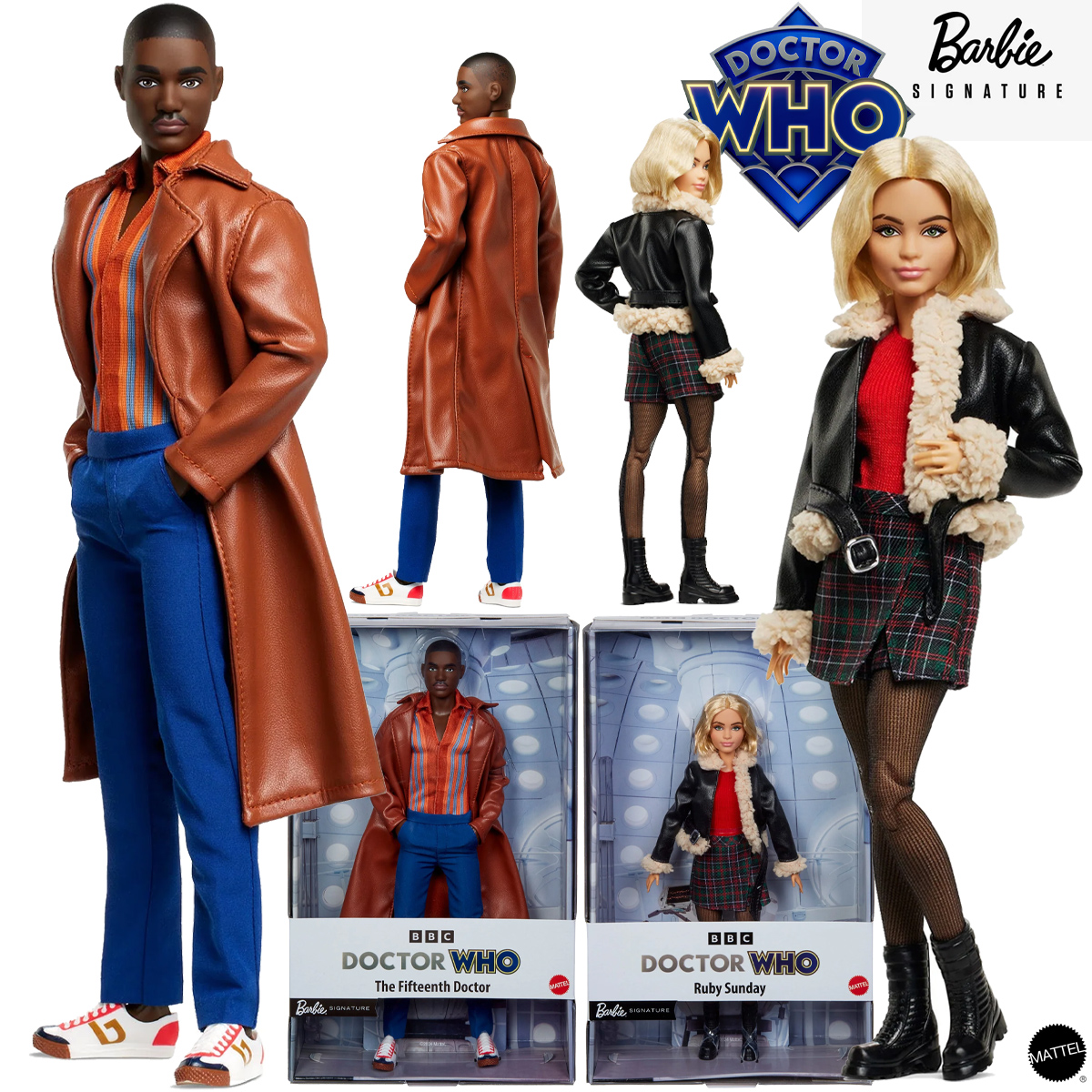Bonecas Barbie Doctor Who: 15º Doctor (Ncuti Gatwa) e Ruby Sunday